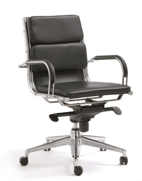 辦公椅|現代真皮中班椅|辦公家具|真皮中班椅|時尚中班椅|中背椅|主管椅|經理椅 CG-SSZBY-06